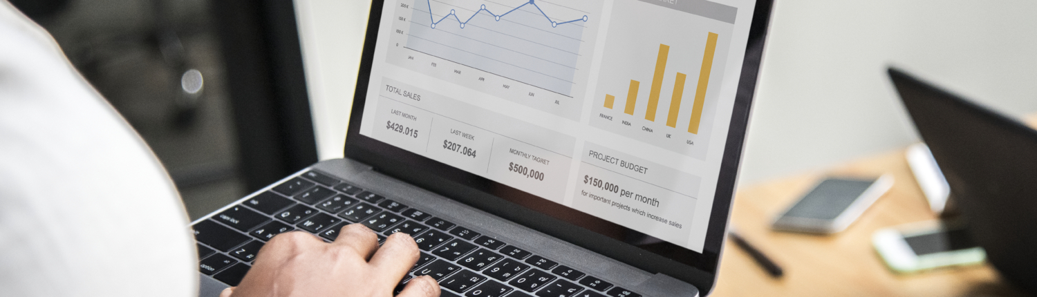 Businesswoman working on a laptop